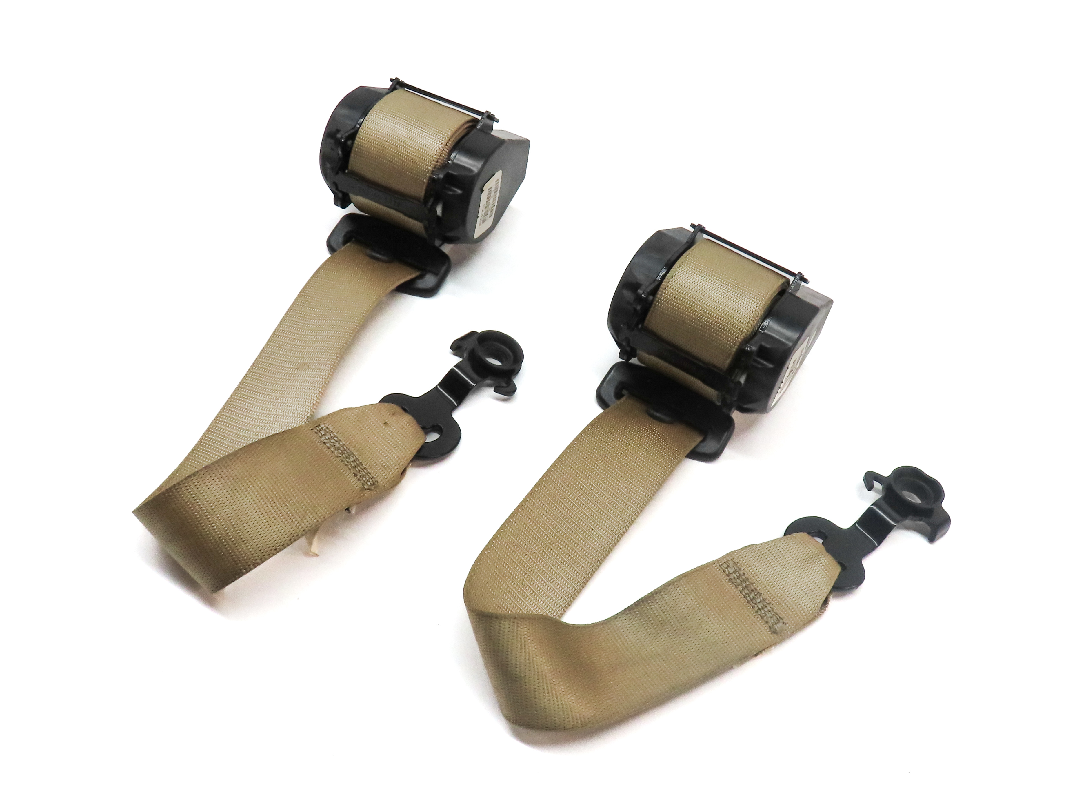 2012 BMW X5 (E70) REAR LEFT RIGHT 3rd ROW SEAT SEATBELT RETRACTOR SET (Beige) — exact item pictured